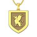 Gold Plated Sterling Silver Custom Pendant, 3/4" X 1.7mm